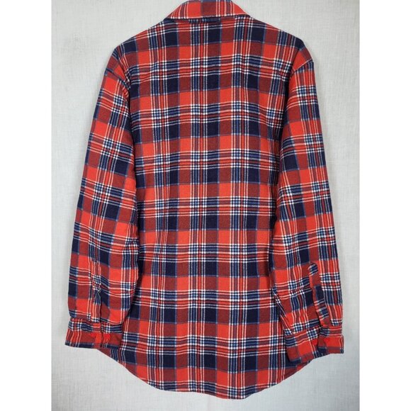 Ryan Keith plaid flannel Shacket Men's L Quilted lined shirt jacket Work Western - Picture 4 of 7